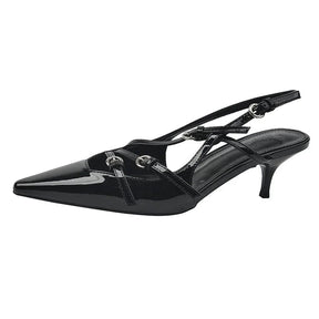 Sapato Scarpin Slingback Salto Baixo Madame Dondoca