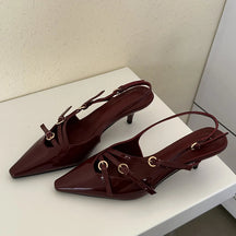 Sapato Scarpin Slingback Salto Baixo Madame Dondoca